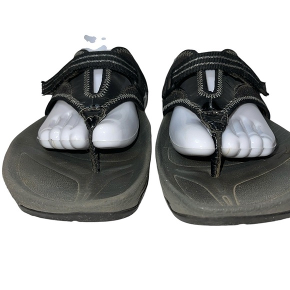 Earth Women's Sandals Size 9B Black Leather Upper Thong Arch Support Slip On - Picture 4 of 12